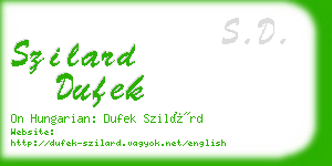 szilard dufek business card